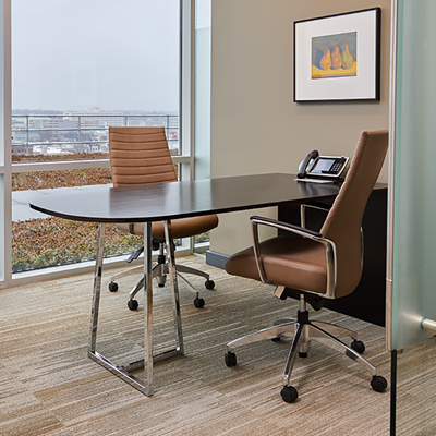 Simple, Elegant Office Desk with under desk storage