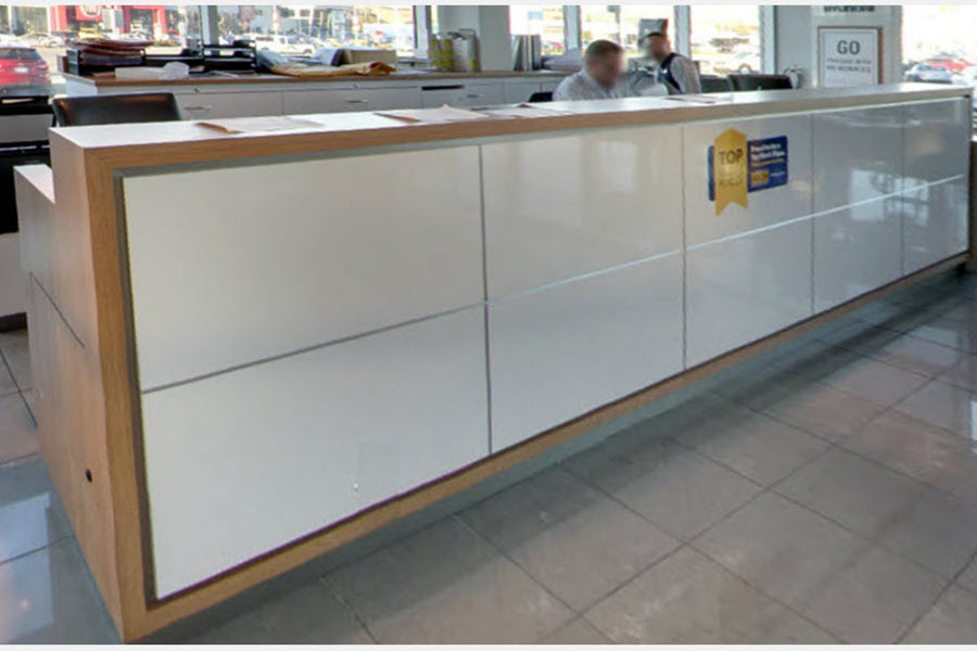 Hyundai - Custom Whiteboard Front Showroom Service Desk