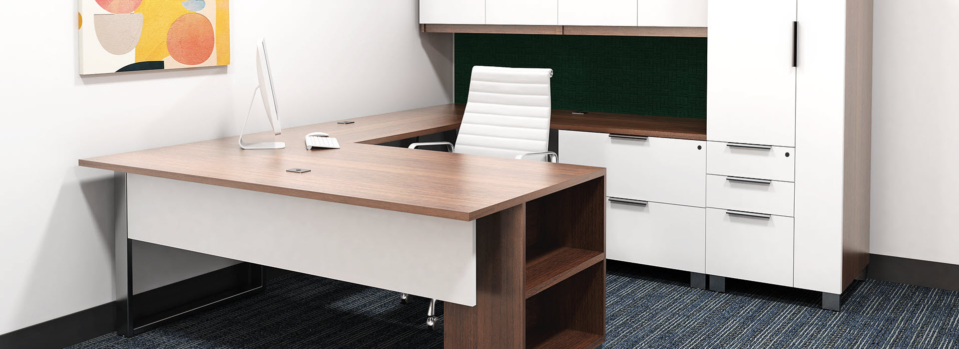 Modern Office Manager Desk and Storage